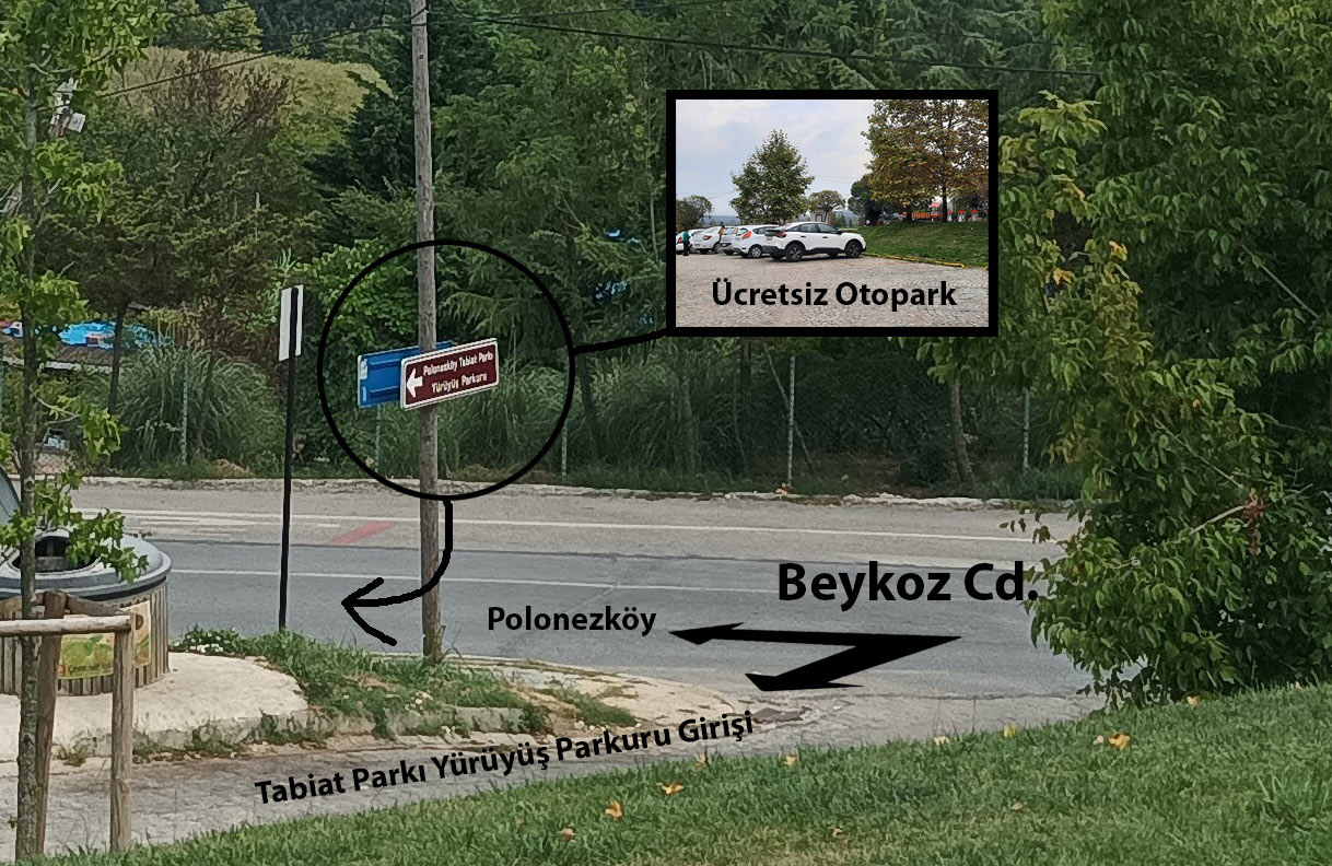Polonezköy Tabiat Parkı Yürüyüş Yolu Araç Giriş Alanı
